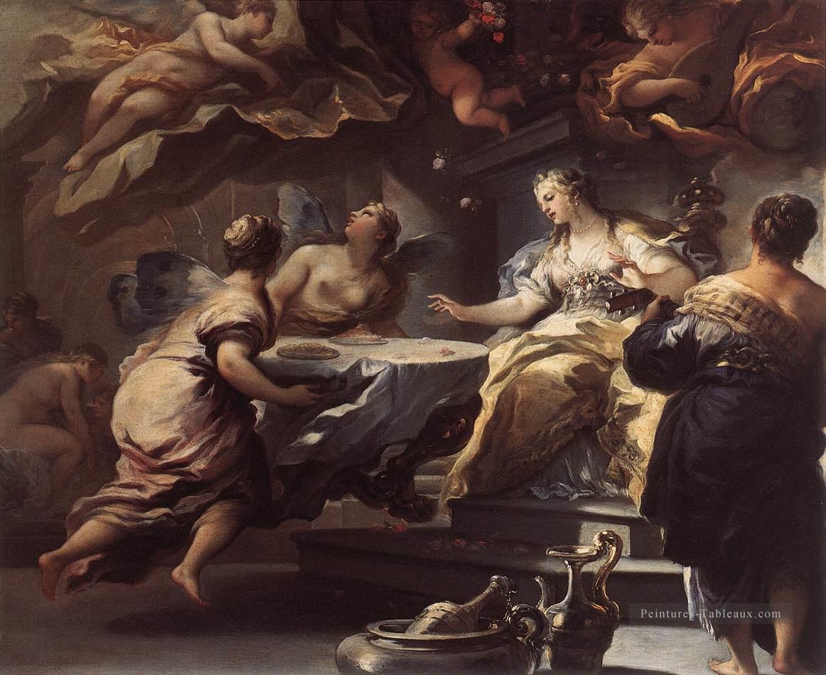 Psyché Servie par des spiritueux invisibles Baroque Luca Giordano Peintures à l'huile